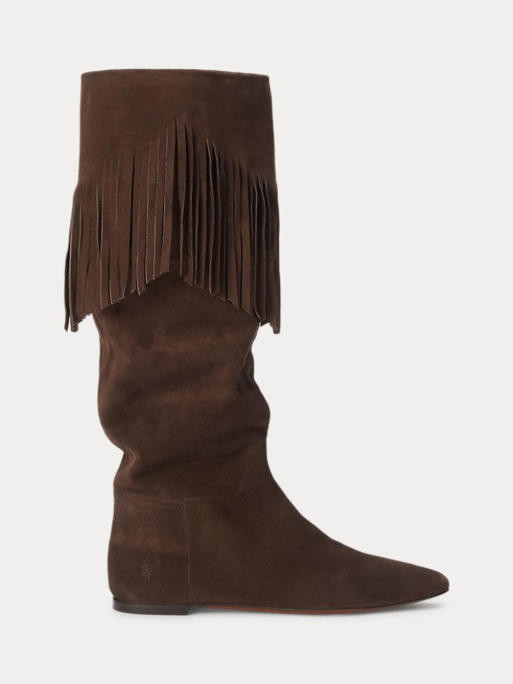 New Polo Ralph Lauren Fringe-Trim Suede Boot Knee High Sz 7